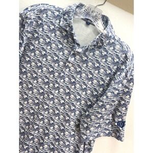 Stitch Golf Mens Blue Camo Performance Mesh Polo Shirt Size Medium